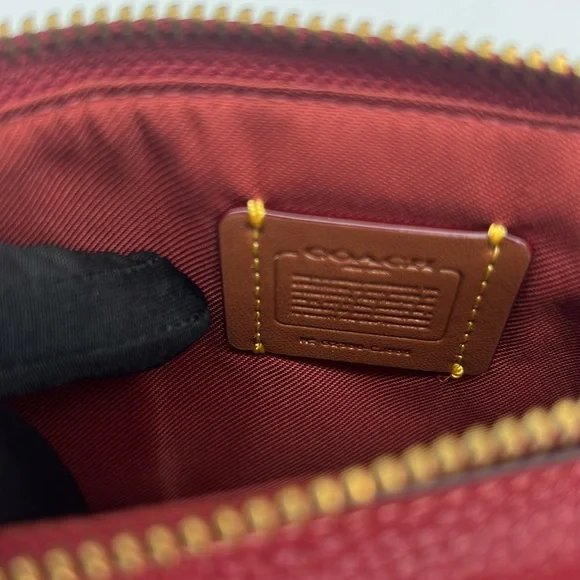 Coach CJ866 Essential Phone Wallet Brass/Enamel Red - Picture 10 of 14